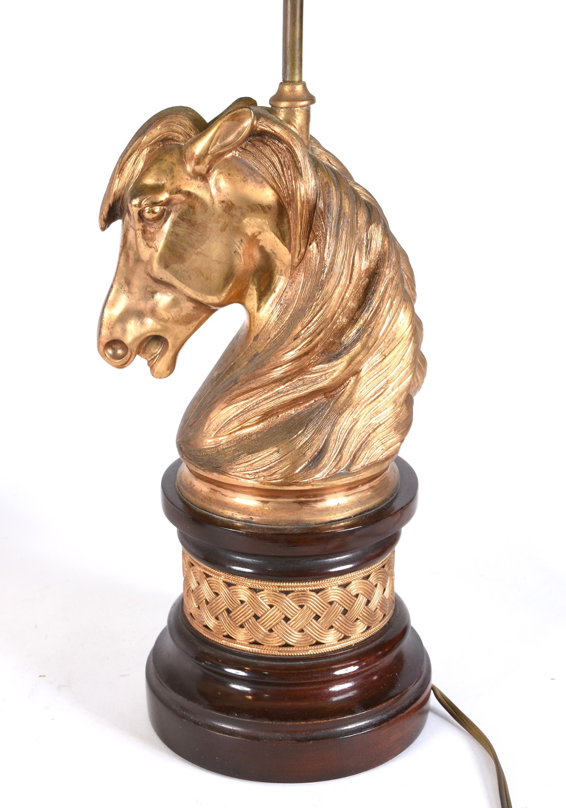 Par de abatjoures com bases na forma de cabeças de cavalos em metal... - foto 6 de 6