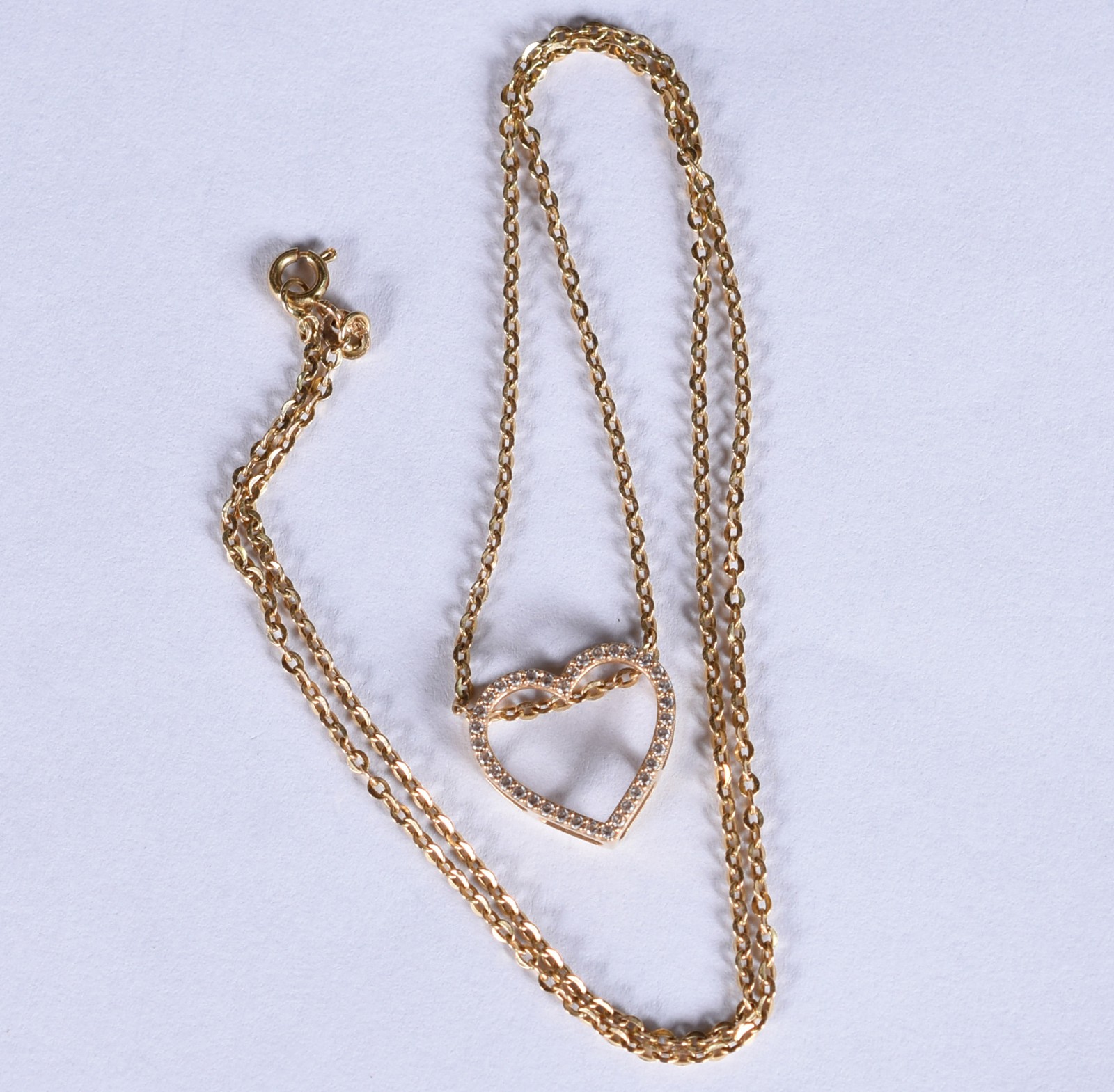 Colar de ouro 18k, contraste 750 com pingente no feitio coração com... - foto 3 de 5
