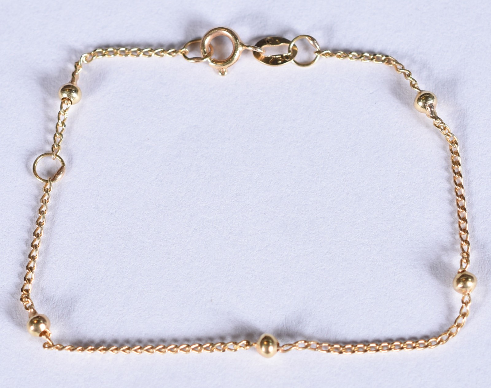 Pulseira de ouro 18k, contraste 750 para criança com bolinhas (Por... - foto 1 de 3