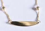Pulseira de criança de ouro 18k com bolinhas e ... - Pulseira de criança de ouro 18k com bolinhas e chapa (Por motivos de segurança a peça não se encontra na loja)