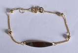Pulseira de criança de ouro 18k com bolinhas e ... - Pulseira de criança de ouro 18k com bolinhas e chapa (Por motivos de segurança a peça não se encontra na loja)