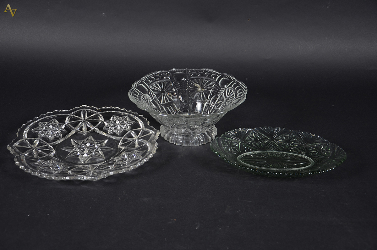 Diversas peças em vidro: conjunto salmon com 6 bowls com prato, prato... - foto 1 de 2