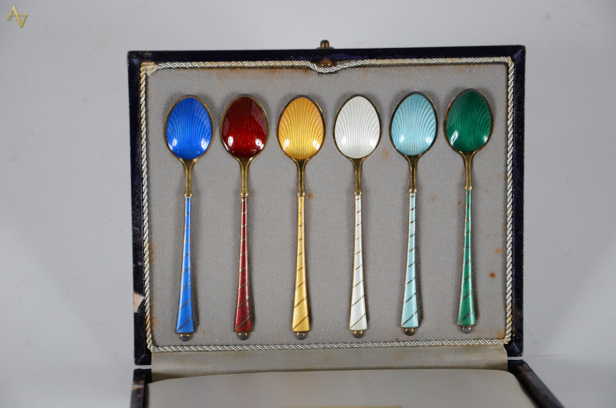 Seis colherinhas dinamarquesas para café, de prata STERLING 925 mls... - foto 2 de 2