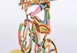 GENSTEIN,  - Escultura representando ciclista com pássaros.