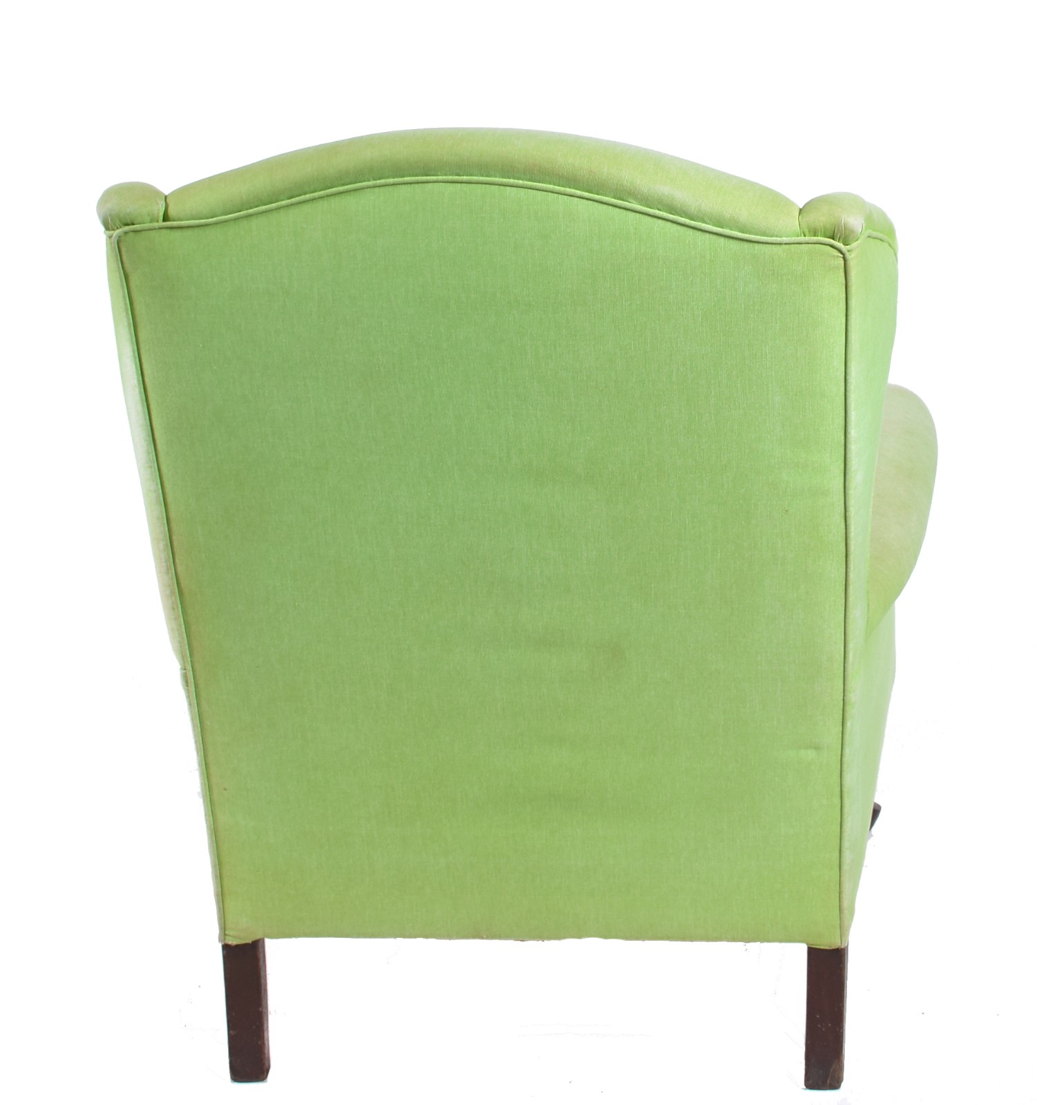 Bergere estofada e forrada com tecido na cor verde. Pés de madeira no... - foto 4 de 4
