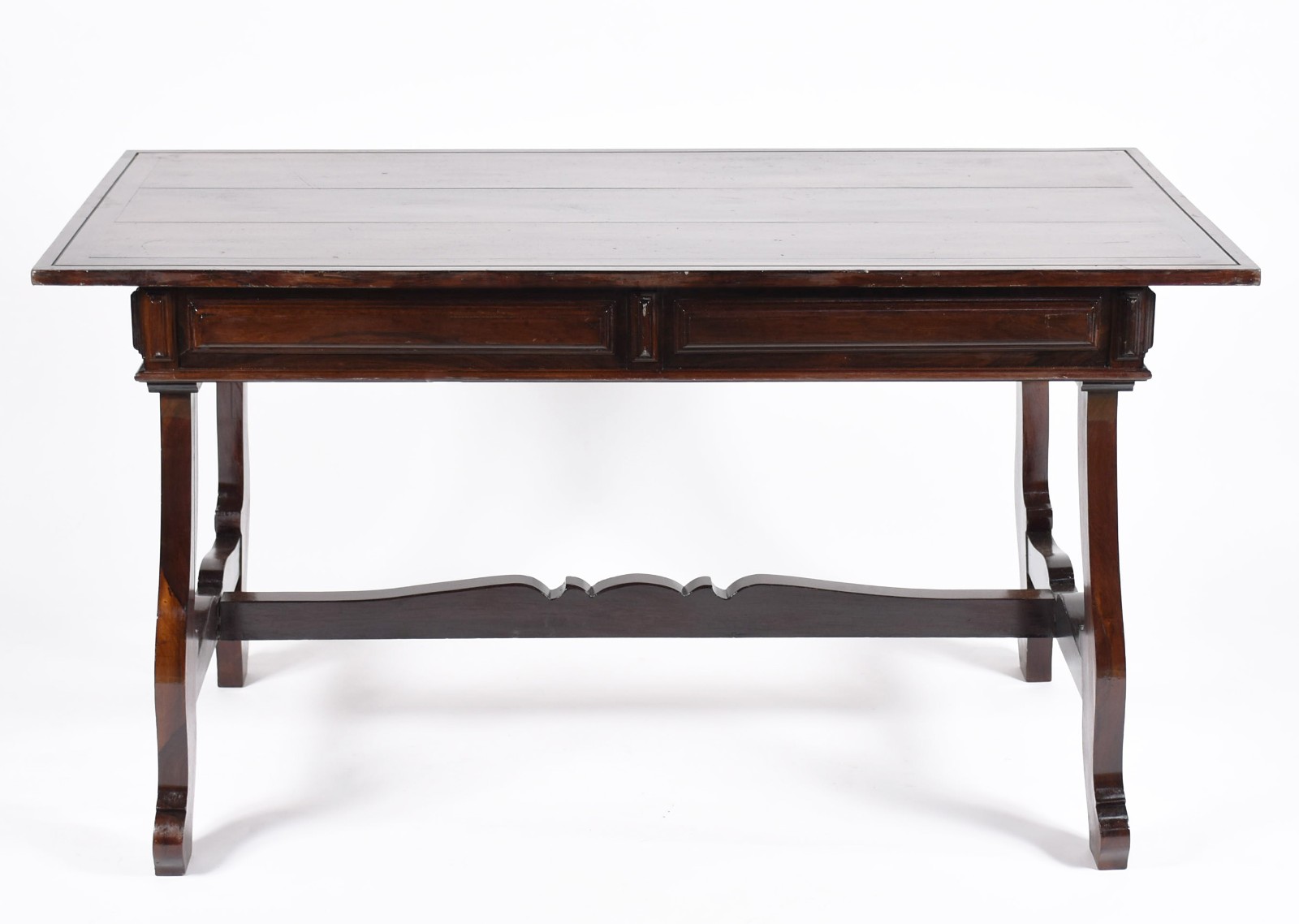 Mesa de jacarandá estilo colonial brasileiro com duas gavetas, pernas... - foto 3 de 3