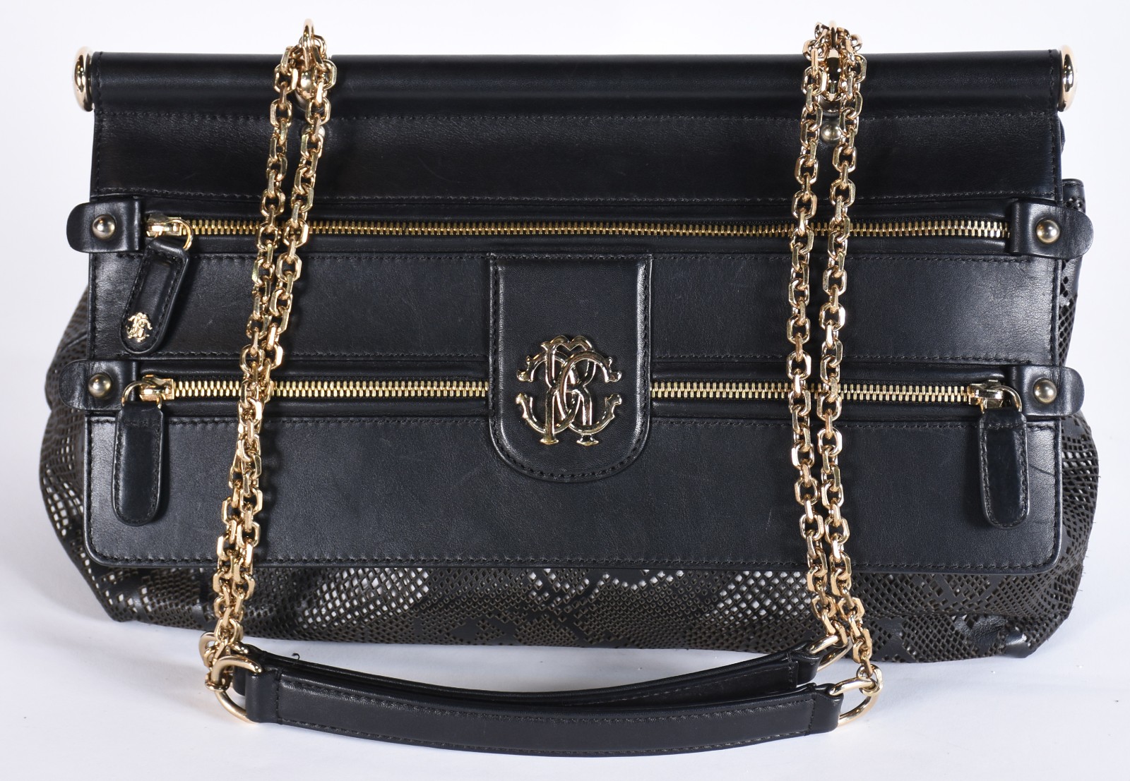 Elegante Bolsa feminina italiana com correntes de metal. - foto 1 de 7