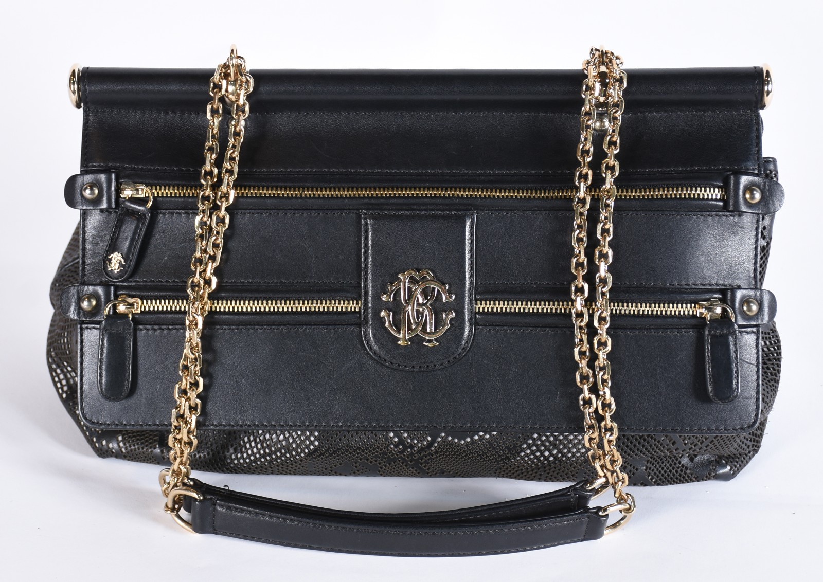 Elegante Bolsa feminina italiana com correntes de metal. - foto 3 de 7