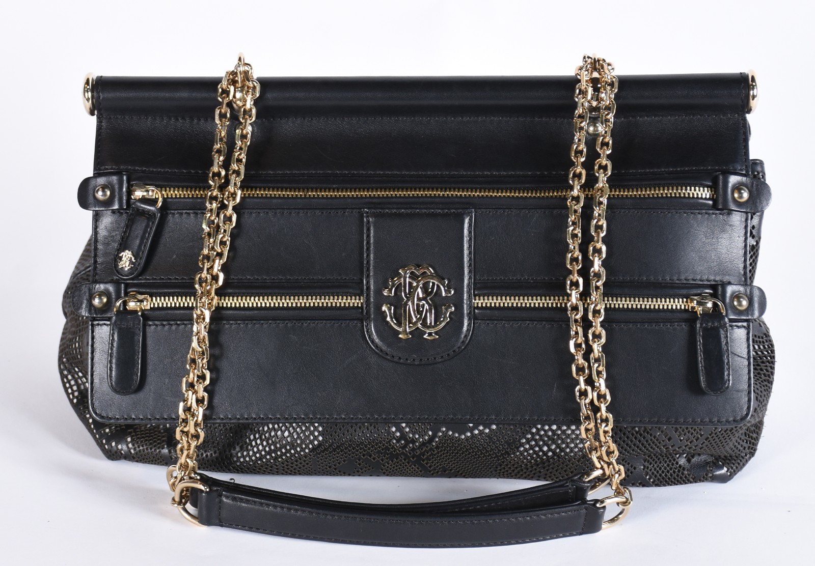 Elegante Bolsa feminina italiana com correntes de metal. - foto 4 de 7