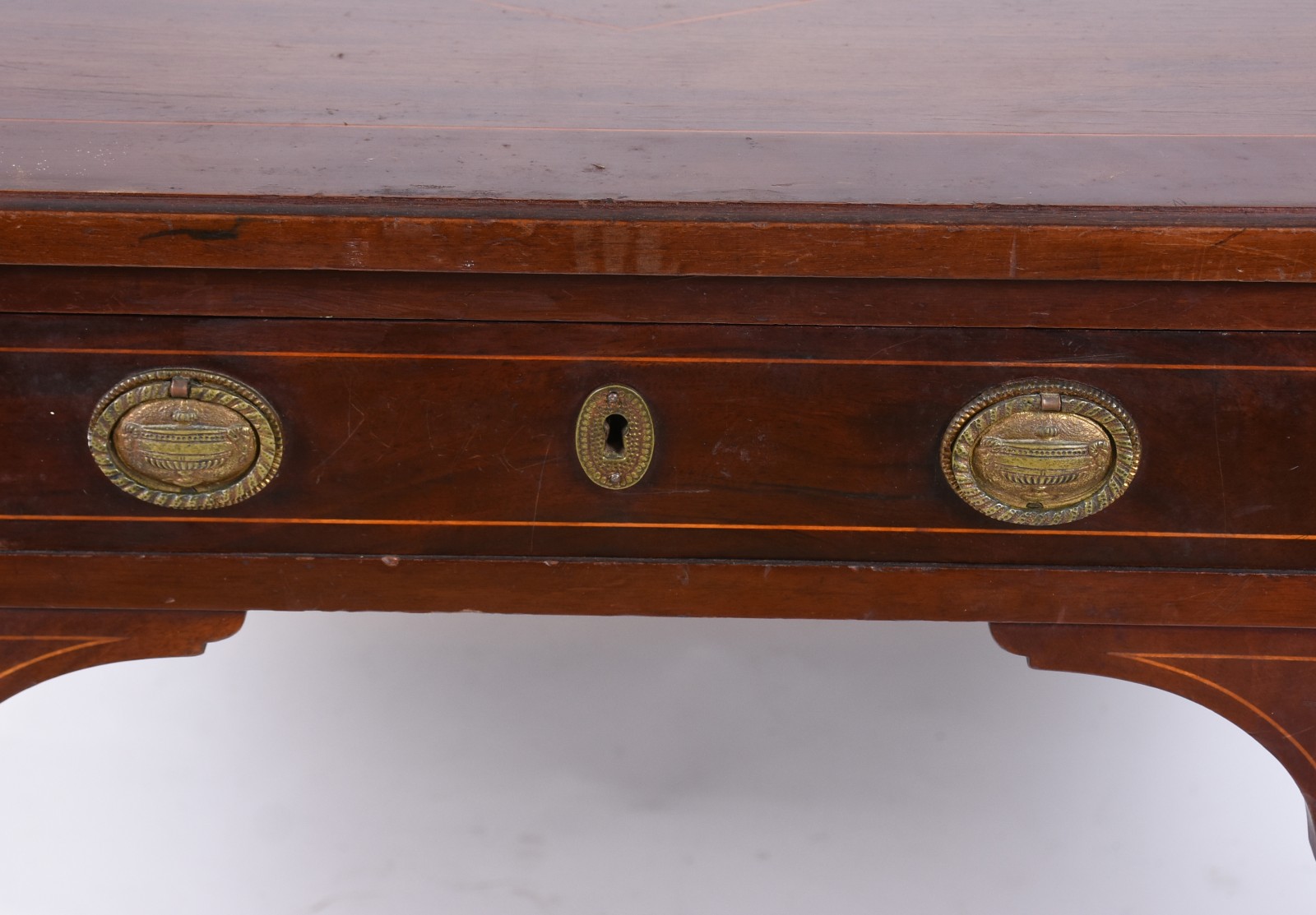 Mesa de escritório de madeira nobre estilo inglês com 5 gavetas... - foto 5 de 6