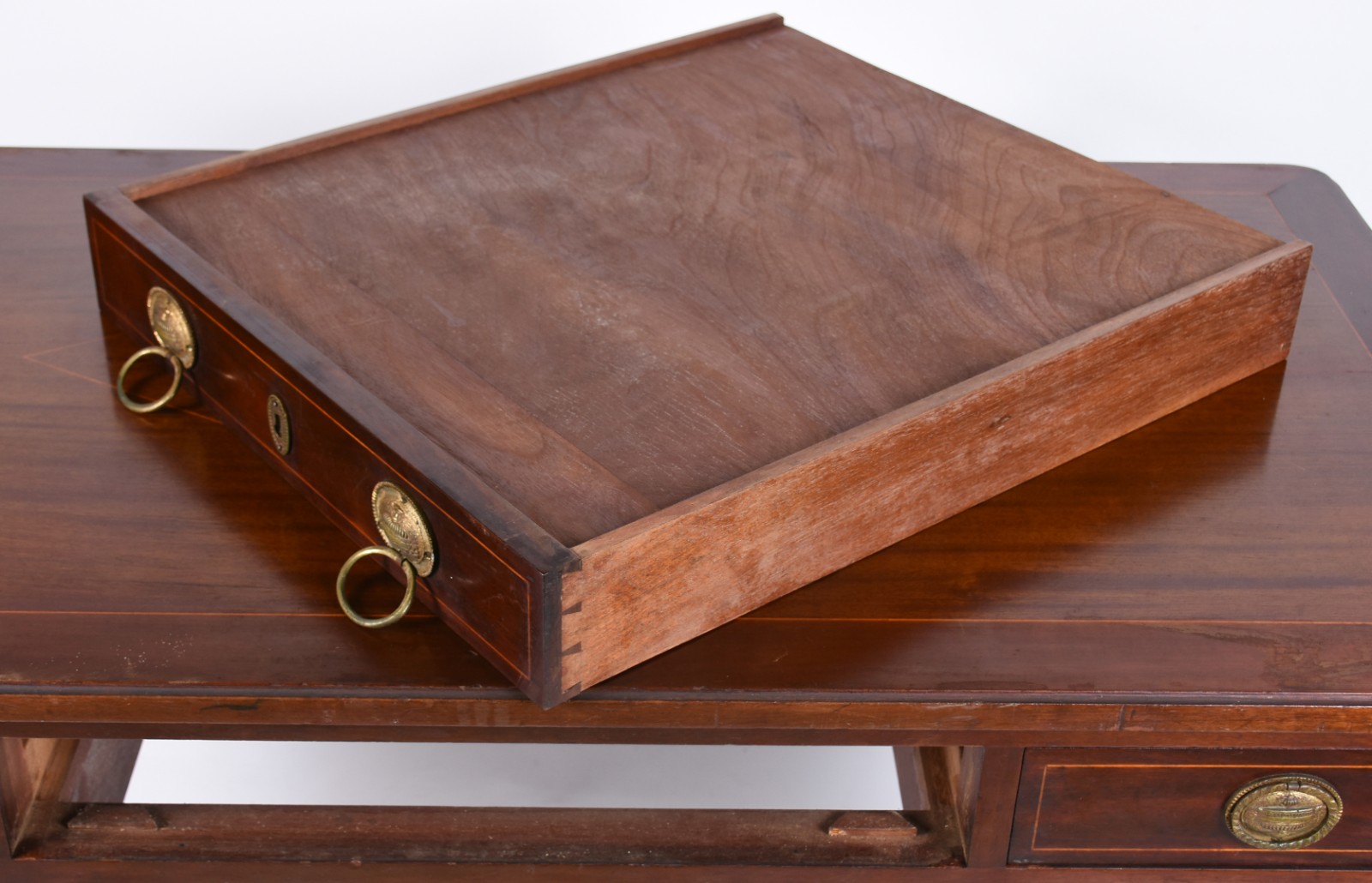 Mesa de escritório de madeira nobre estilo inglês com 5 gavetas... - foto 6 de 6