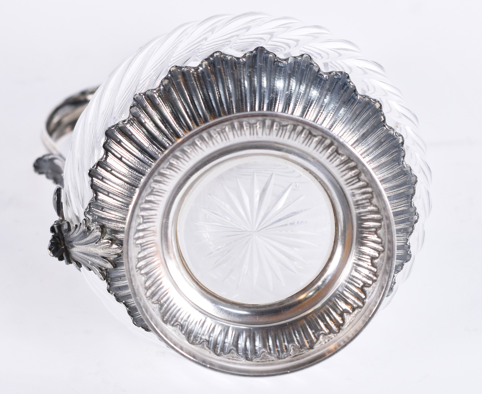 Jarra de cristal com prata francesa cabeça de mercúrio. - foto 6 de 6