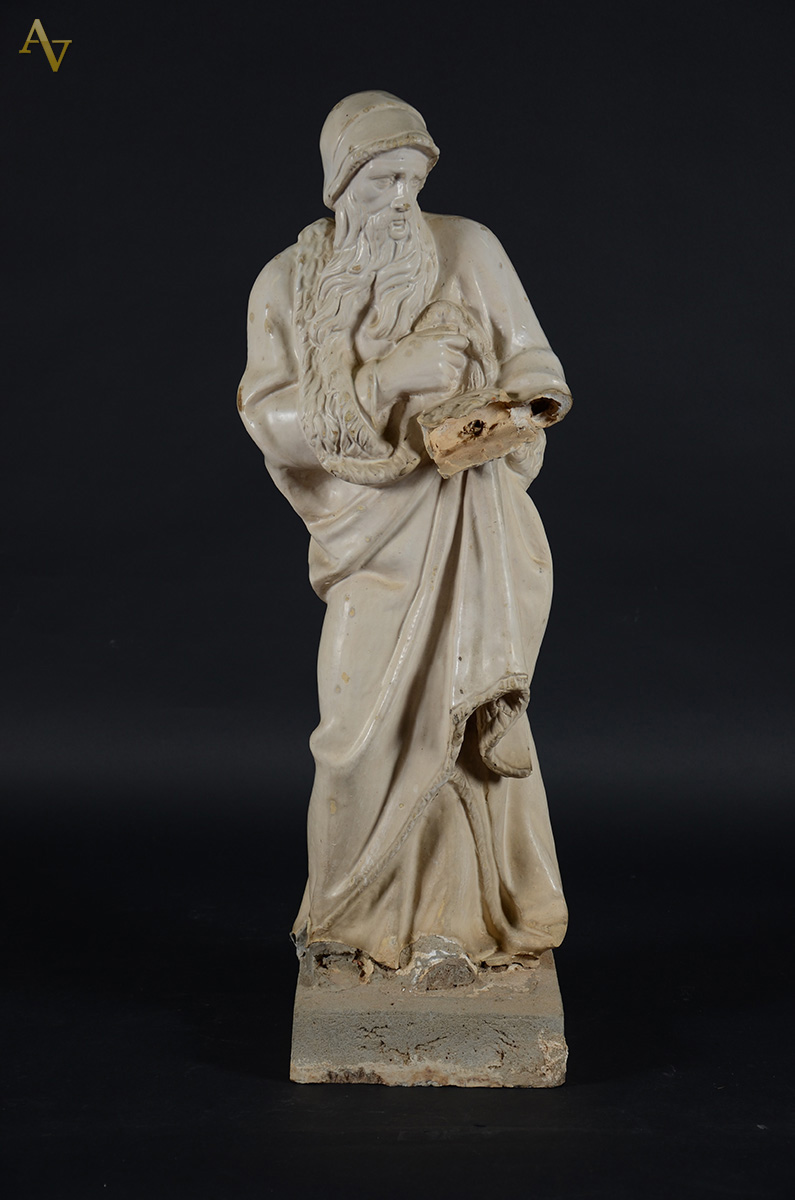 Escultura portuguesa em faiança - Séc. XVIII - representando Santo... - foto 1 de 2