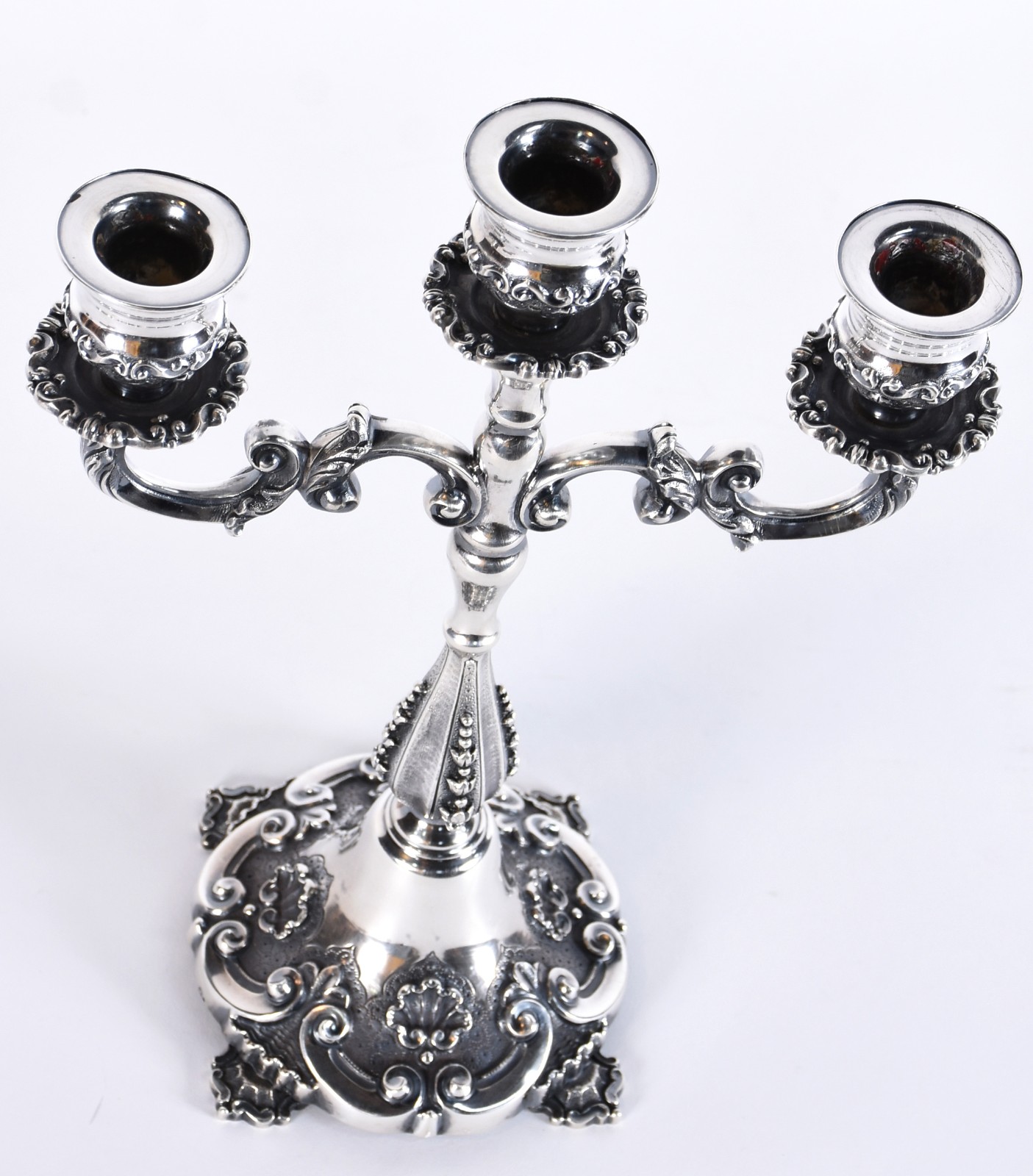 Candelabro de prata portuguesa contraste Águia para 3 velas. Peso da... - foto 2 de 4