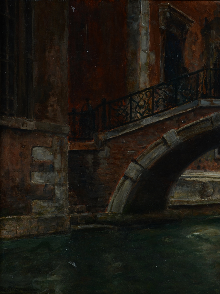 JOSEPH SAINT-GERMIER - Paisagem de Veneza - OSM - 40 x 34 - foto 1 de 2