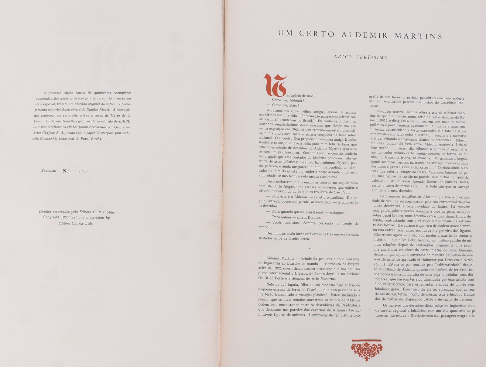 Aldemir Martins (1922-2006), Um certo Aldemir Martins, por Érico Veríssimo. - foto 2 de 6