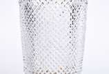 Vaso de cristal lapidação bico de jaca com tarj... - Vaso de cristal lapidação bico de jaca com tarjas douradas.