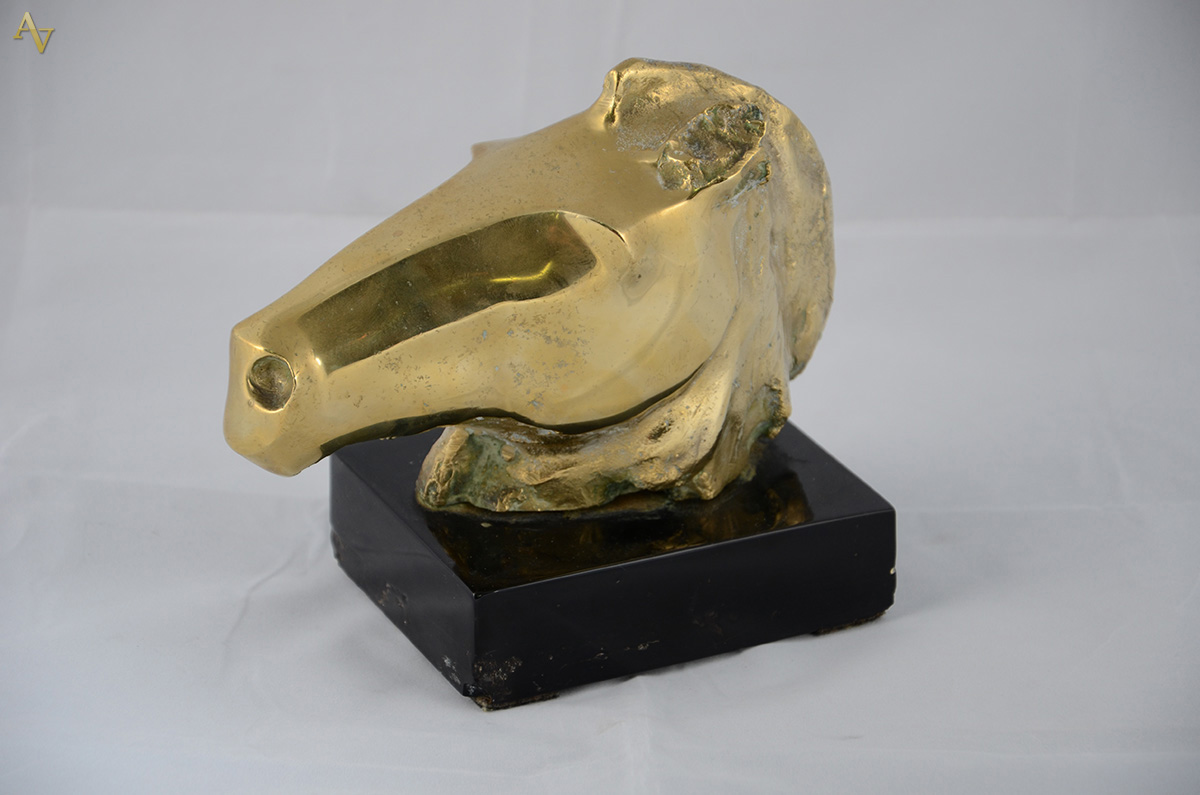AGOSTINELLI - Escultura em bronze representando Cabeça de Cavalo... - foto 2 de 2