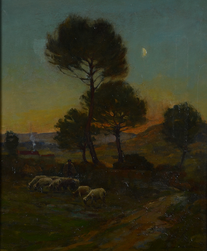 A DELAISTRE - Paisagem com carneiros - OSM - 46 x 38 - foto 1 de 2