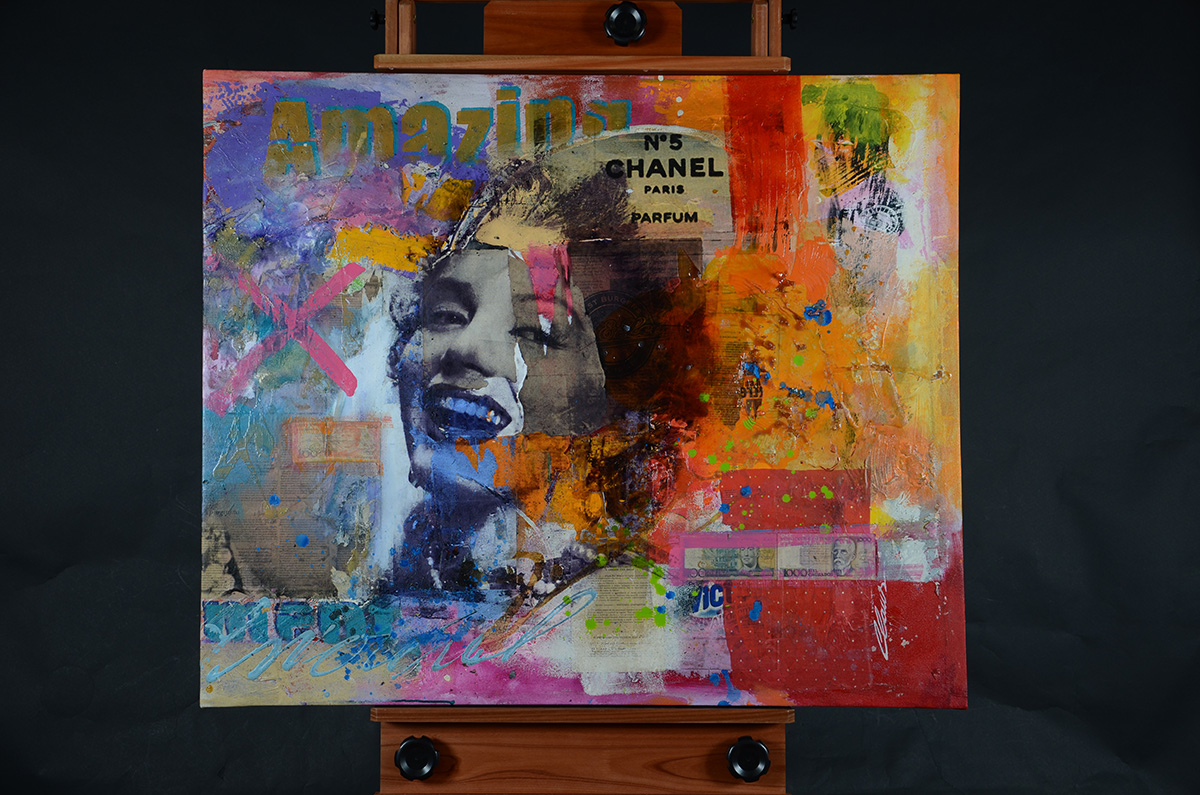 CLAUS COSTA - Marilyn Monroe - Técnica Mista - 1,00 x 1,20