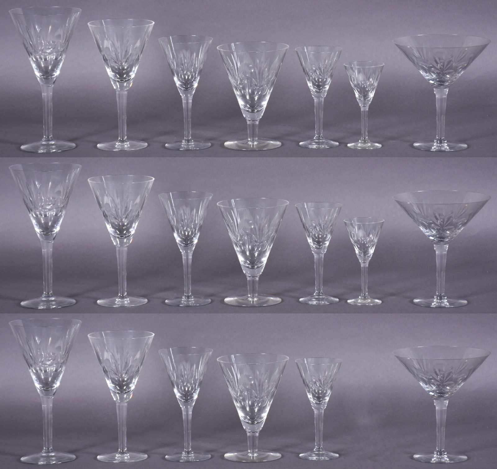 Serviço de taças de cristal lapidado composto de: 18 para vinho... - foto 1 de 2