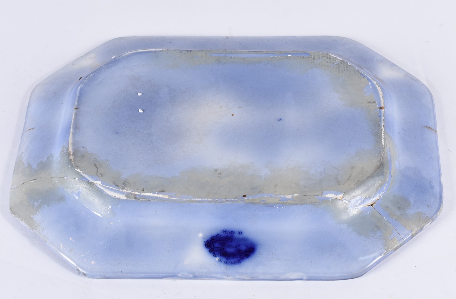 Travessa de porcelana azul borrão, feitio oitavado, Ironstore Shangai... - foto 5 de 7