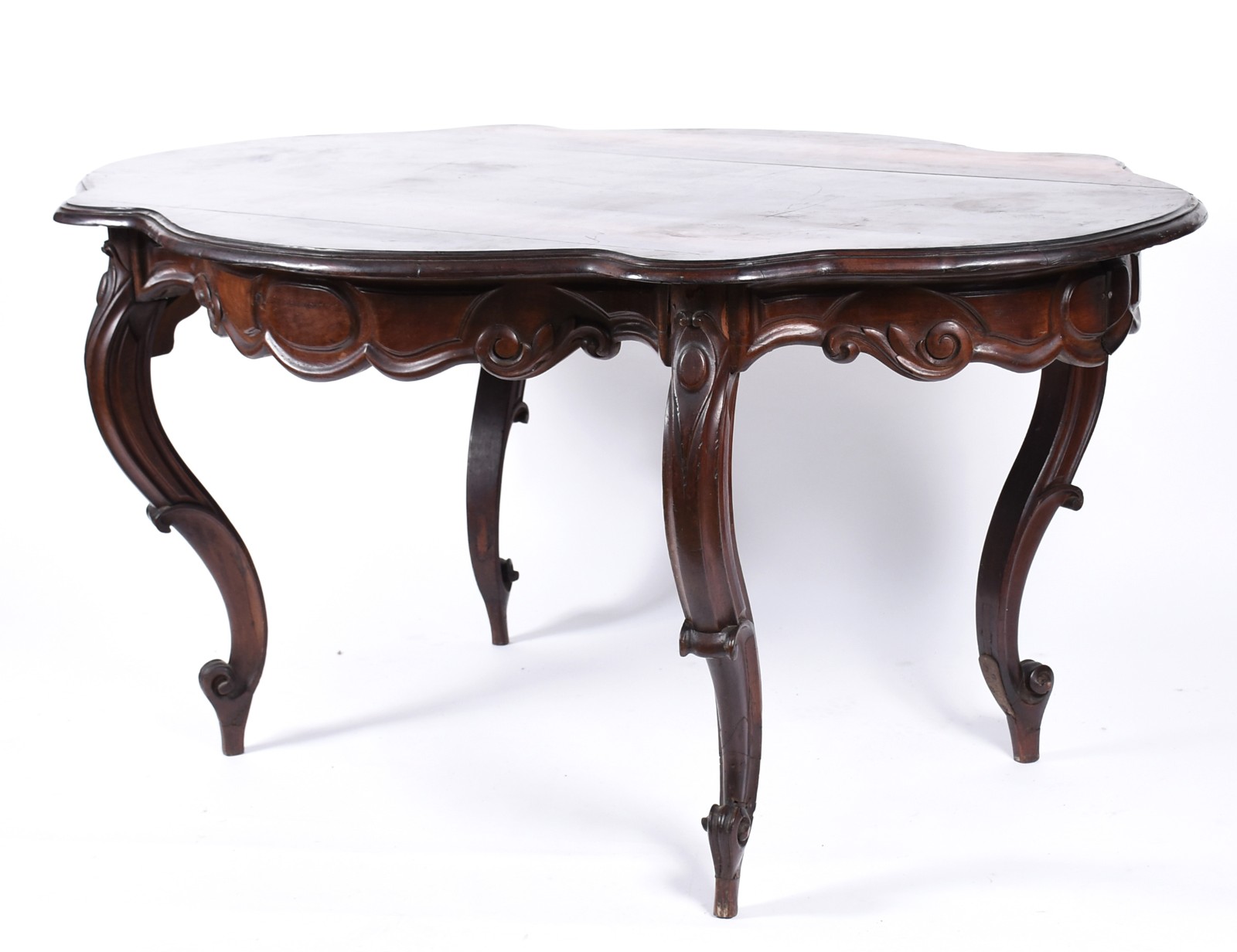 Antiga e importante mesa de apresentação de madeira nobre feitio... - foto 1 de 6