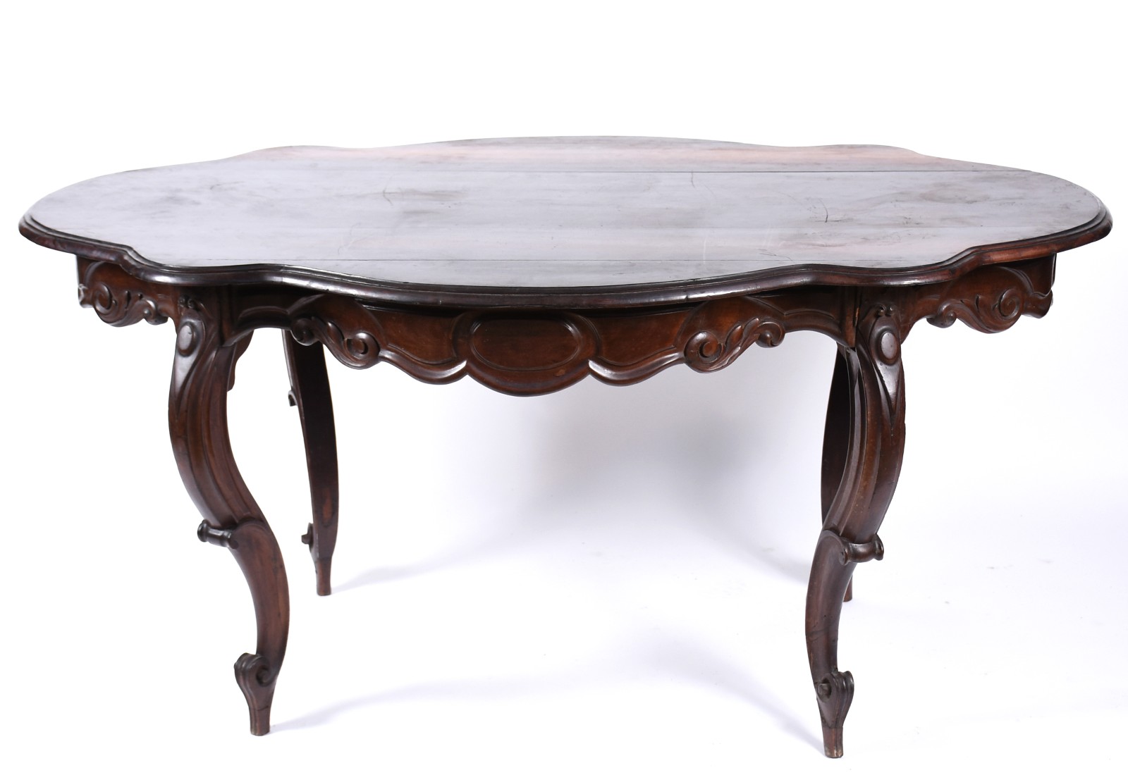 Antiga e importante mesa de apresentação de madeira nobre feitio... - foto 2 de 6