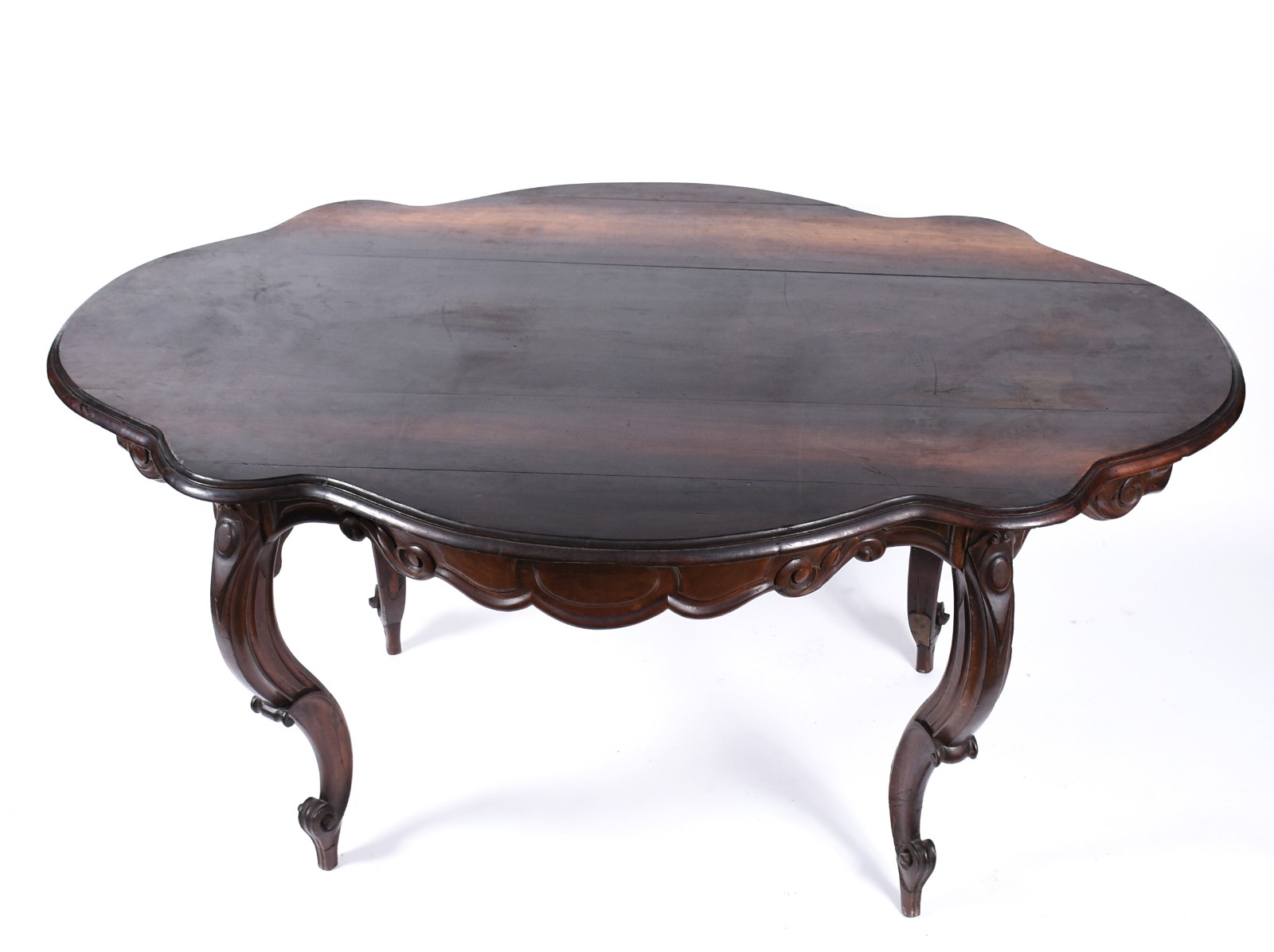 Antiga e importante mesa de apresentação de madeira nobre feitio... - foto 3 de 6
