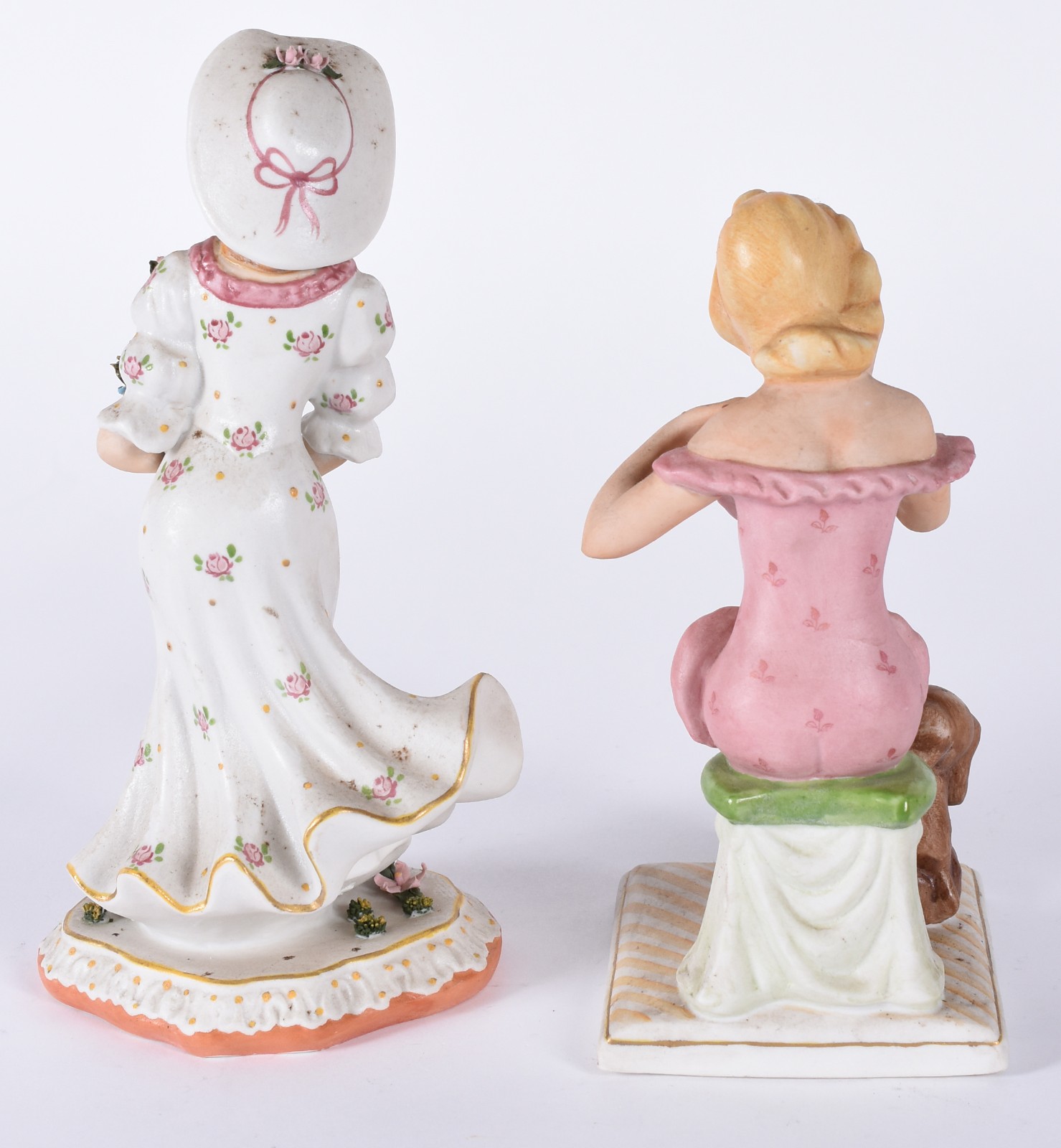 Duas figuras de porcelana policromada, representando figuras... - foto 4 de 5