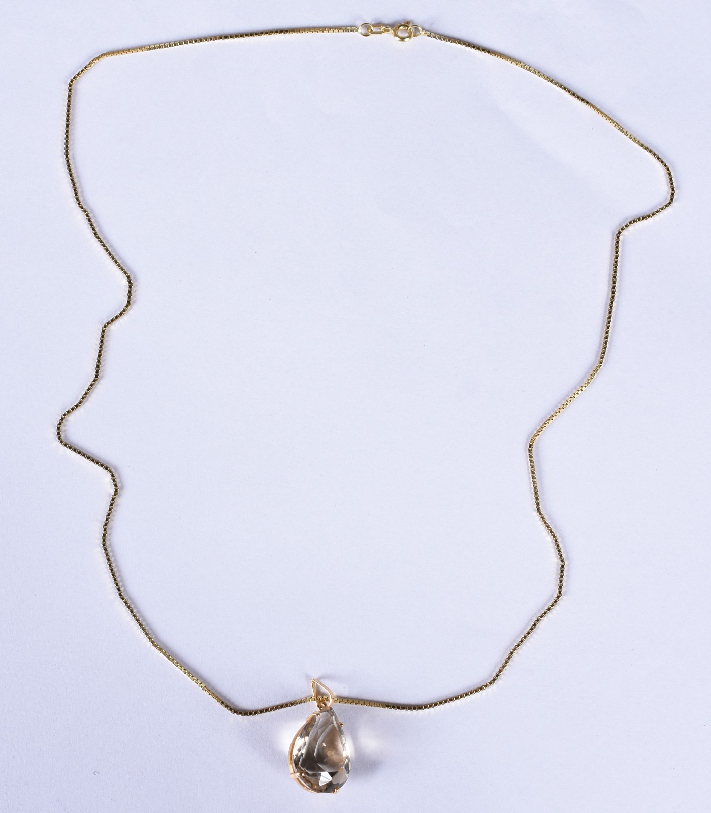 Colar de ouro 18k, contraste 750 com pingente de pedra topázio (Por... - foto 2 de 6