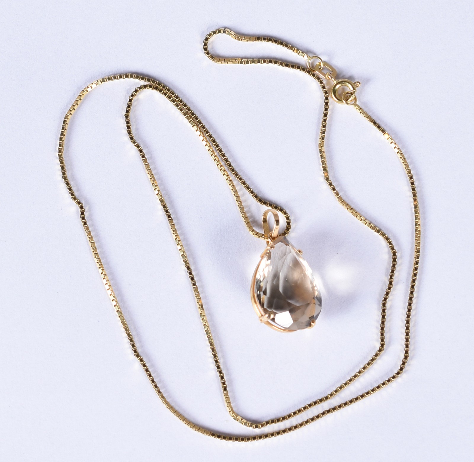 Colar de ouro 18k, contraste 750 com pingente de pedra topázio (Por... - foto 5 de 6
