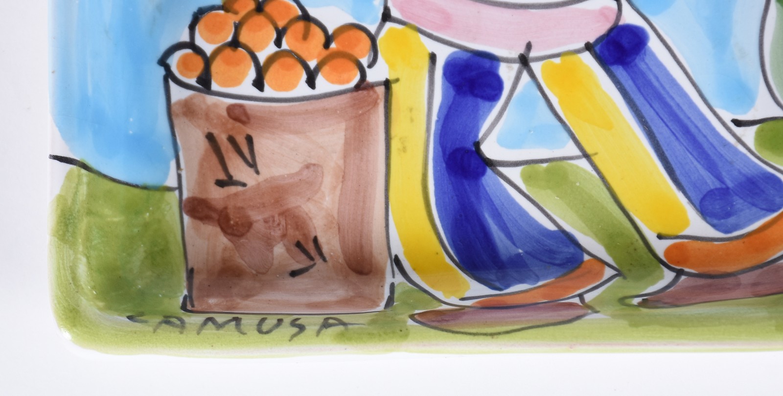 Três travessas de porcelana italiana com desenhos em policromia. - foto 3 de 6