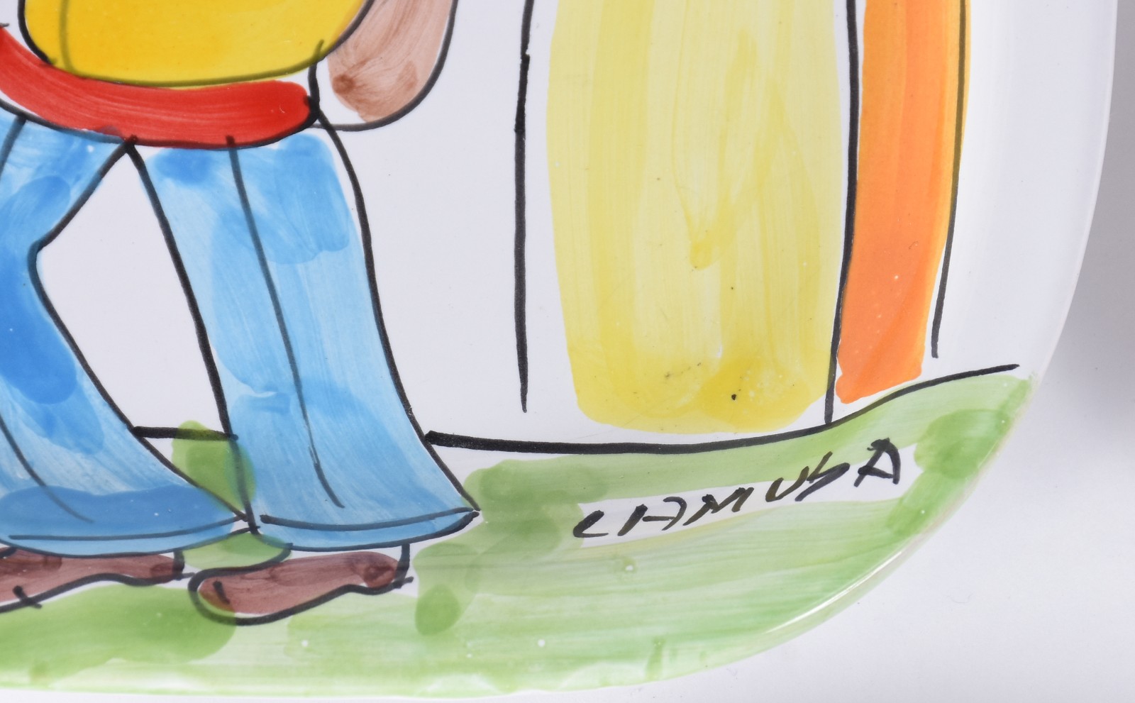 Três travessas de porcelana italiana com desenhos em policromia. - foto 4 de 6