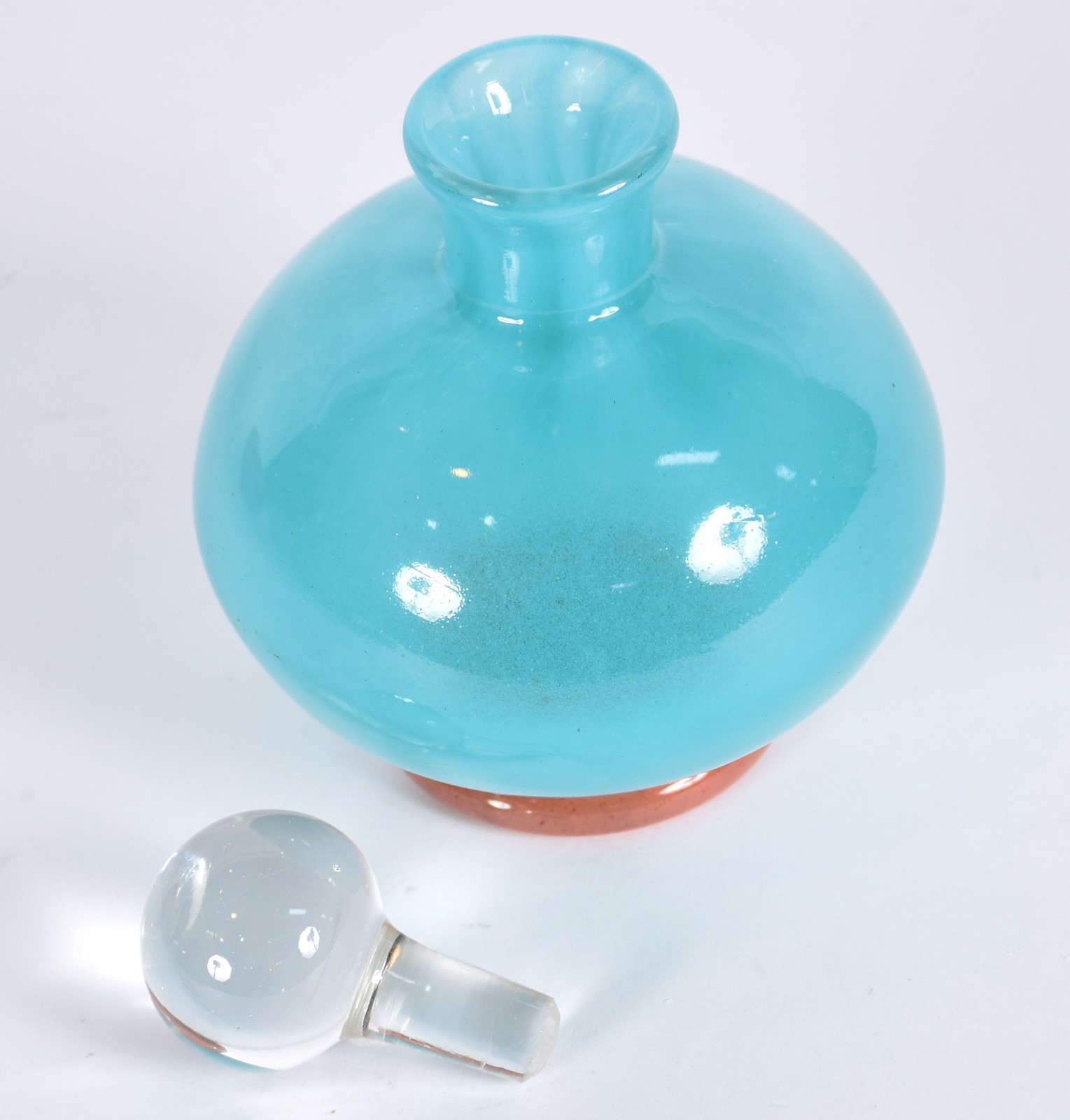 Garrafa de vidro decorativo azul e âmbar. - foto 3 de 5
