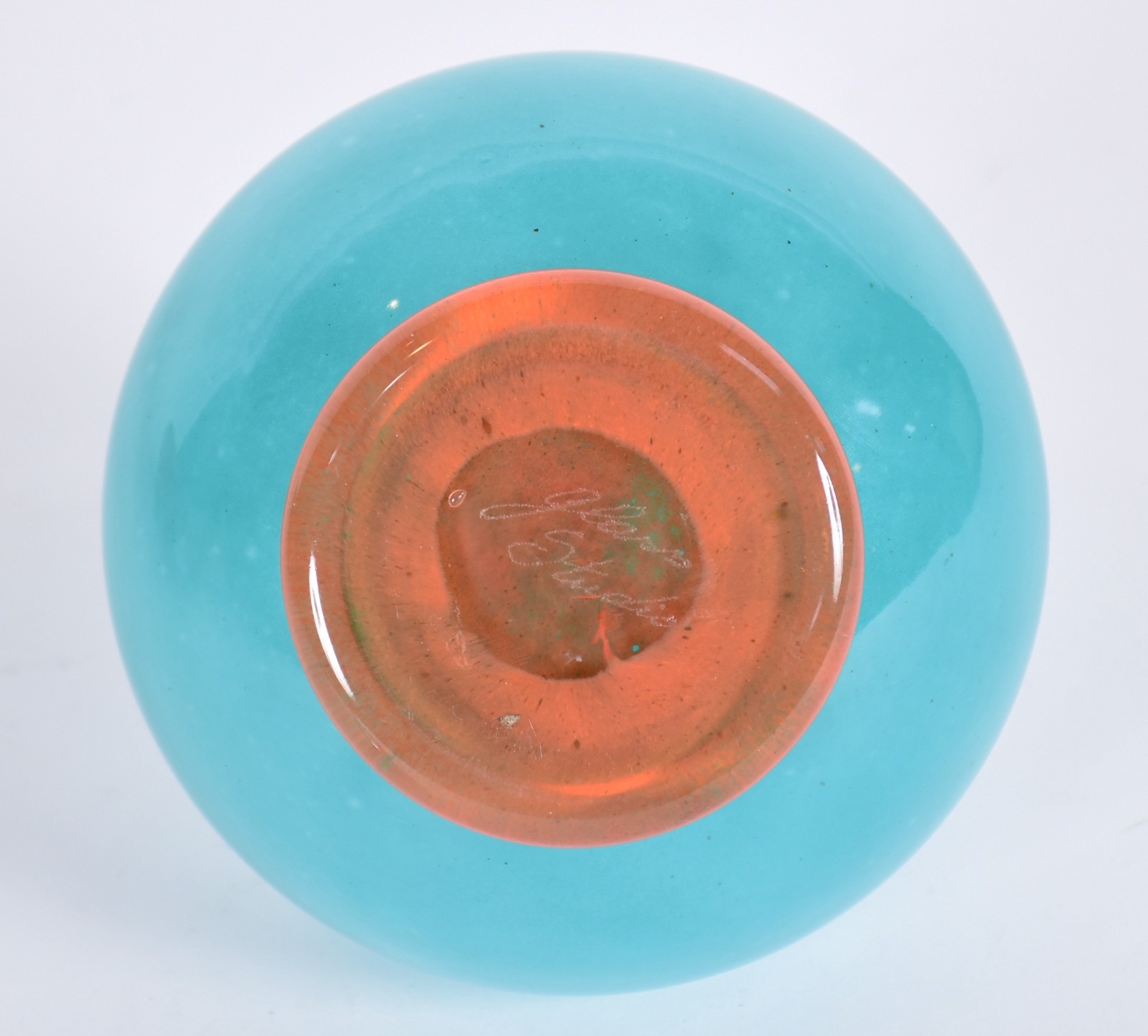 Garrafa de vidro decorativo azul e âmbar. - foto 4 de 5