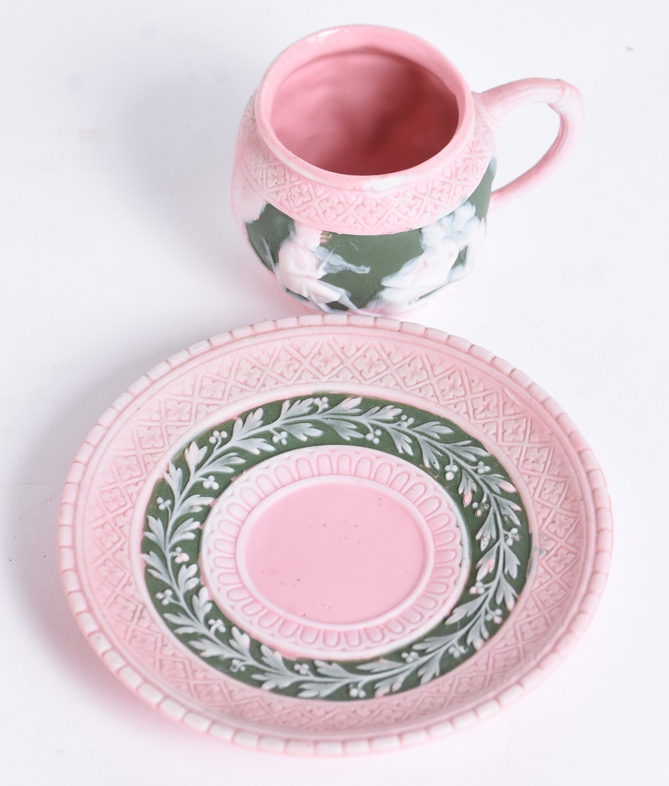 Serviço de café de porcelana Wedgood na cor rosa e verde composto de... - foto 4 de 6
