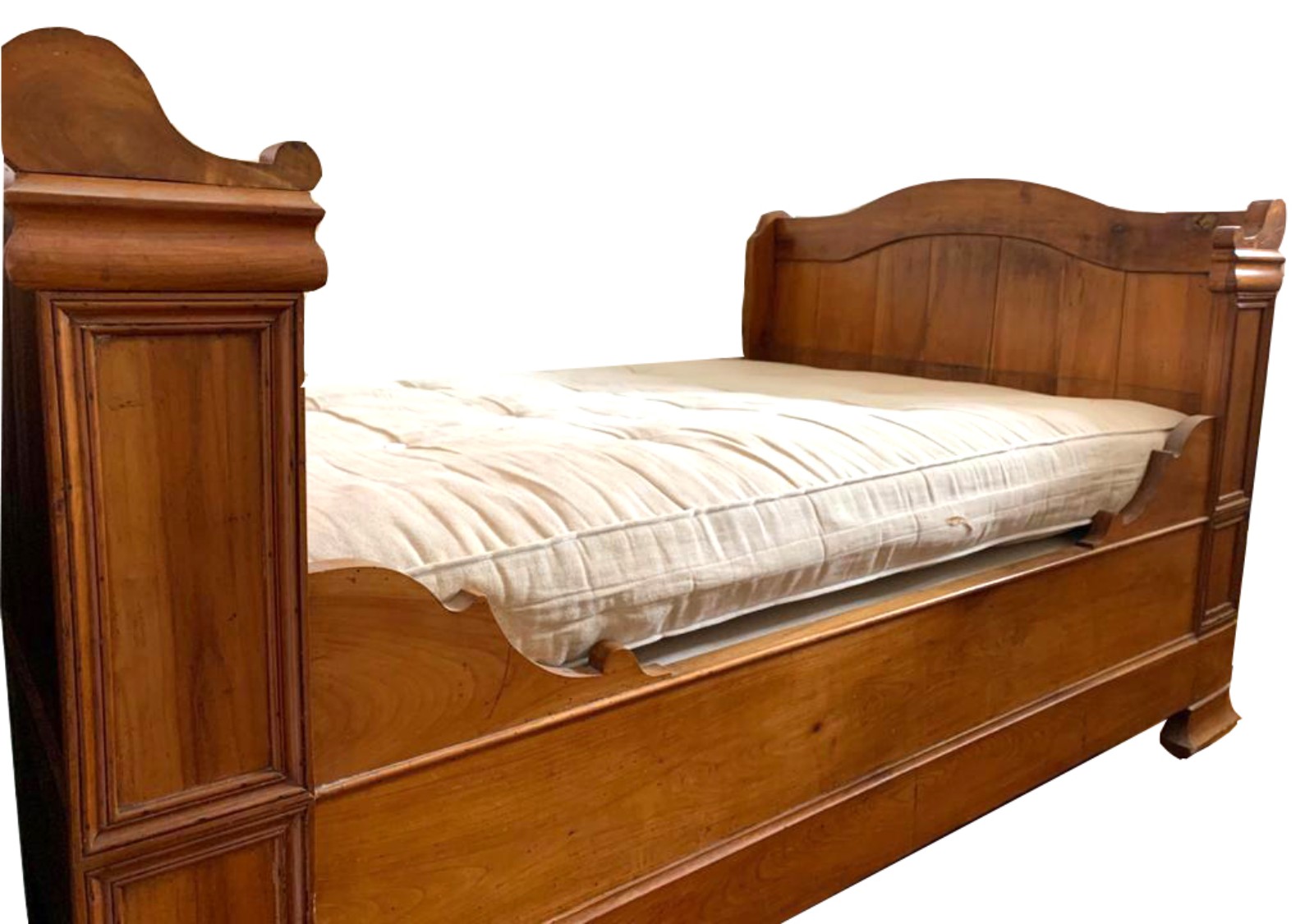 Antiga Cama de viúvo de madeira nobre, cabeceira e peseira altas... - foto 1 de 4