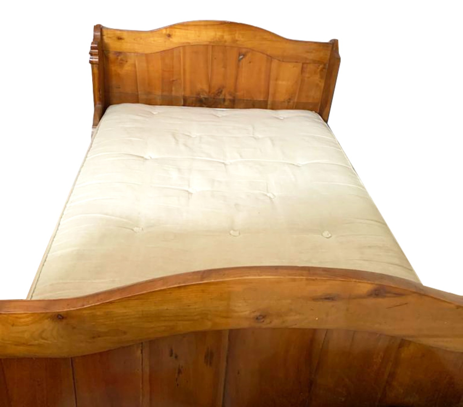 Antiga Cama de viúvo de madeira nobre, cabeceira e peseira altas... - foto 2 de 4