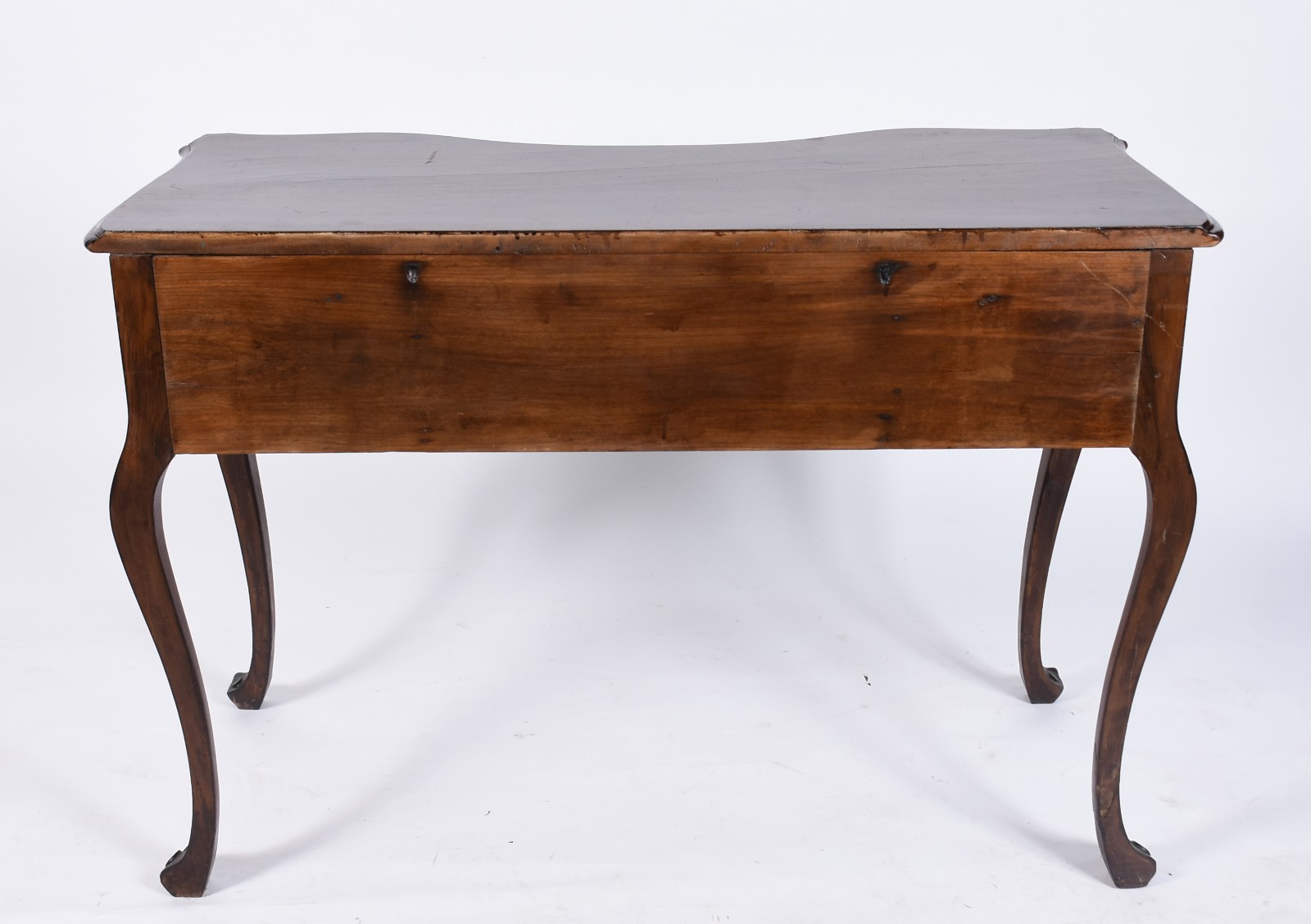 Mesa de escritório de madeira nobre com 2 gavetas, saia entalhada... - foto 5 de 5