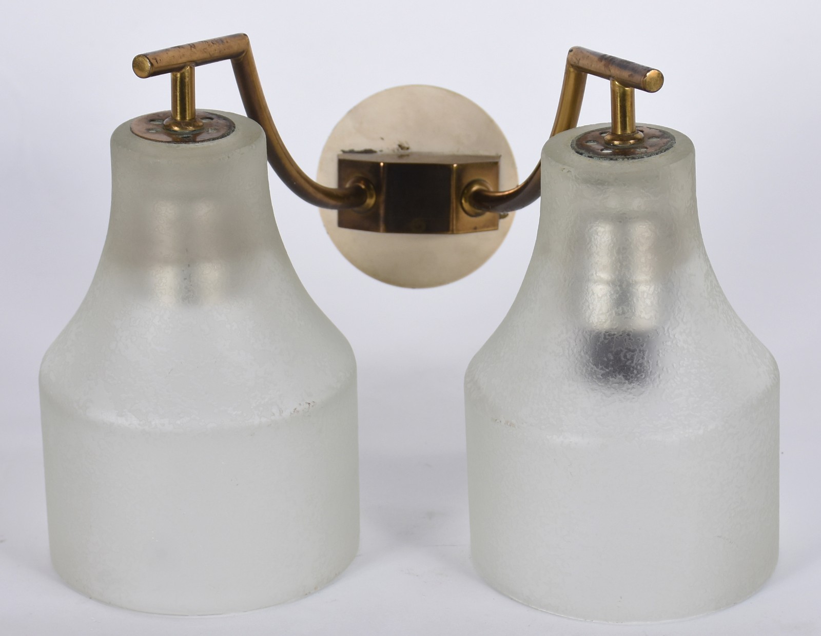 Aplique de bronze para 1 luz - Itália, década de 50, “vetro corroso” - foto 1 de 5
