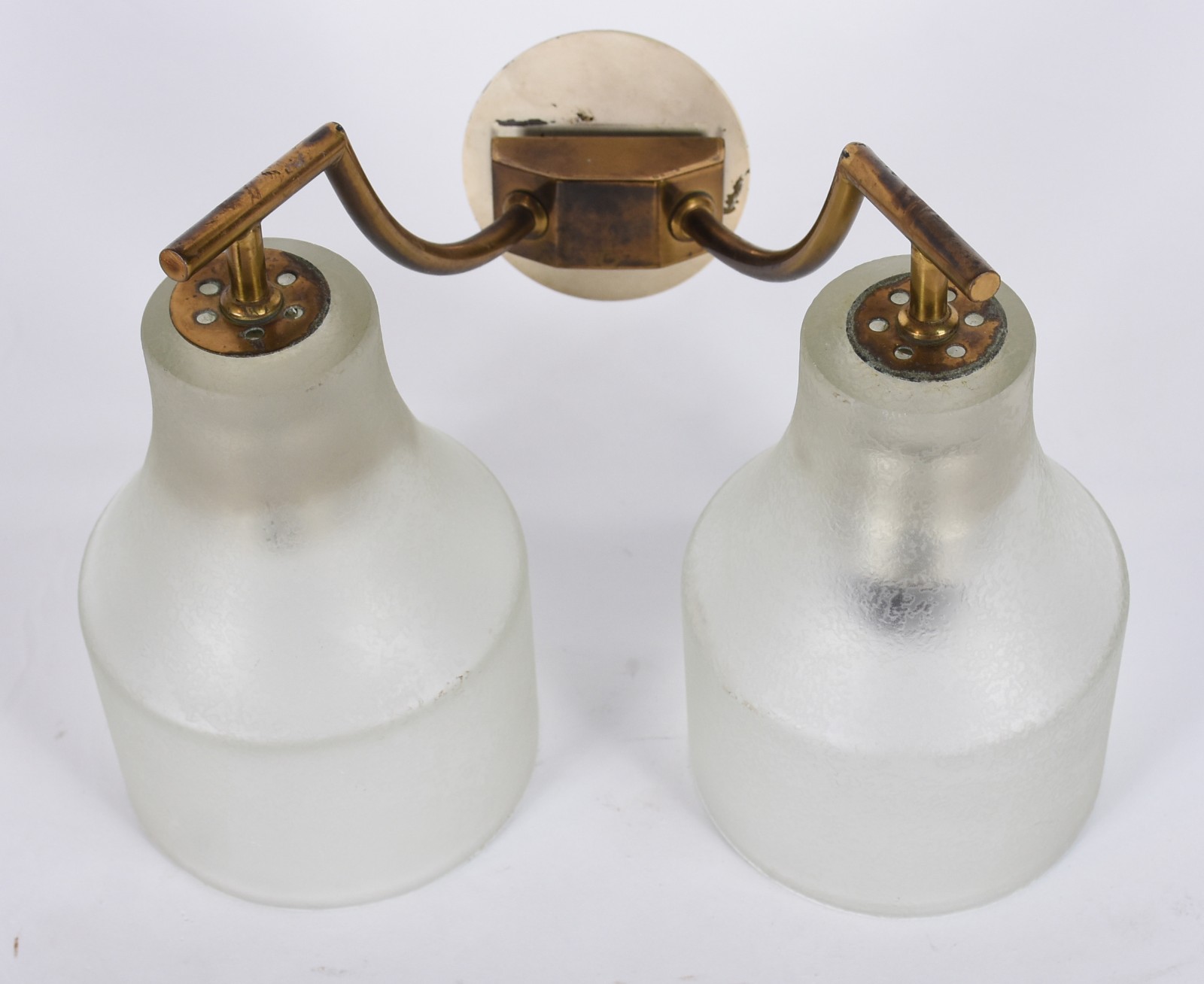 Aplique de bronze para 1 luz - Itália, década de 50, “vetro corroso” - foto 2 de 5