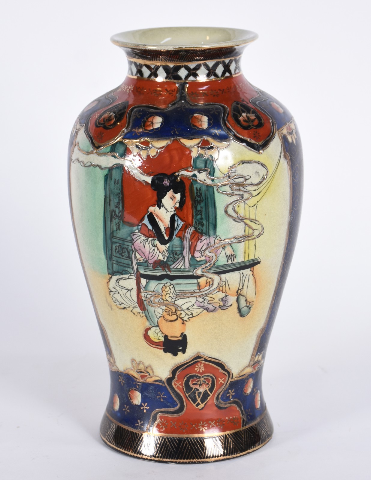 Vaso de porcelana oriental ao gosto Satzuma. - foto 3 de 6