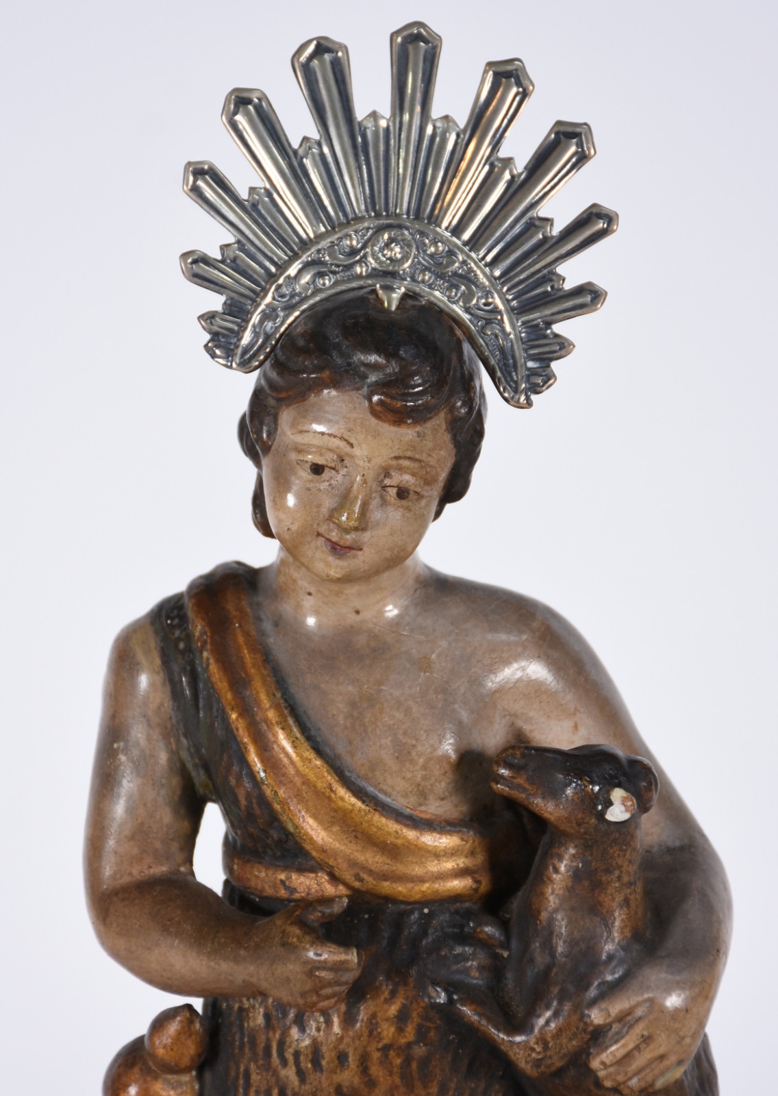 São João Batista menino - Belíssima Imagem de terracota policromada e... - foto 2 de 7