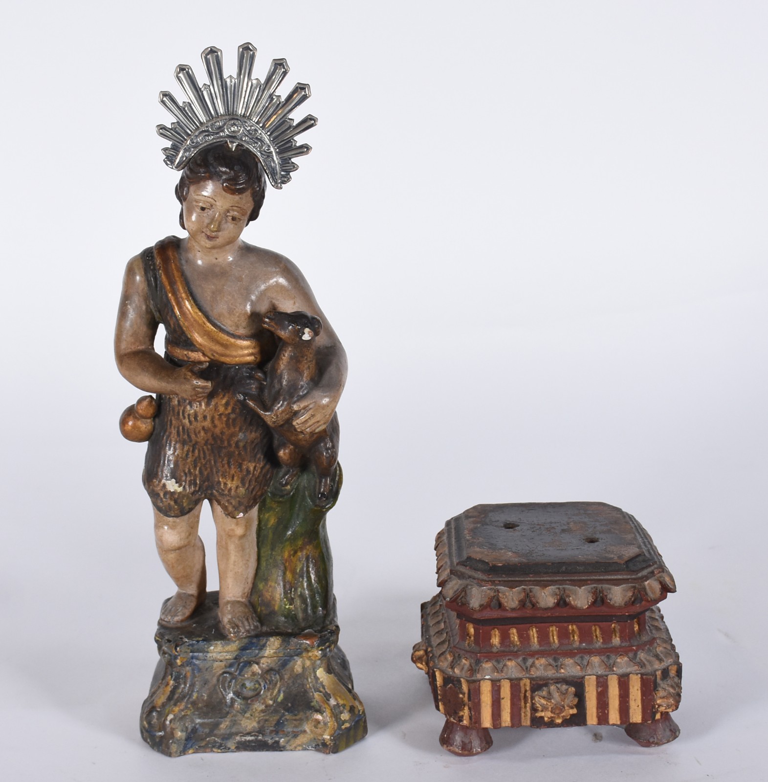 São João Batista menino - Belíssima Imagem de terracota policromada e... - foto 4 de 7