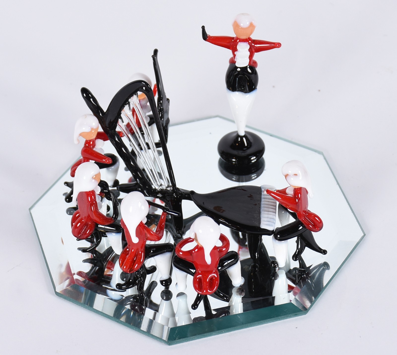 Conjunto de miniatura de músicos de murano italiano policromado, na... - foto 1 de 6