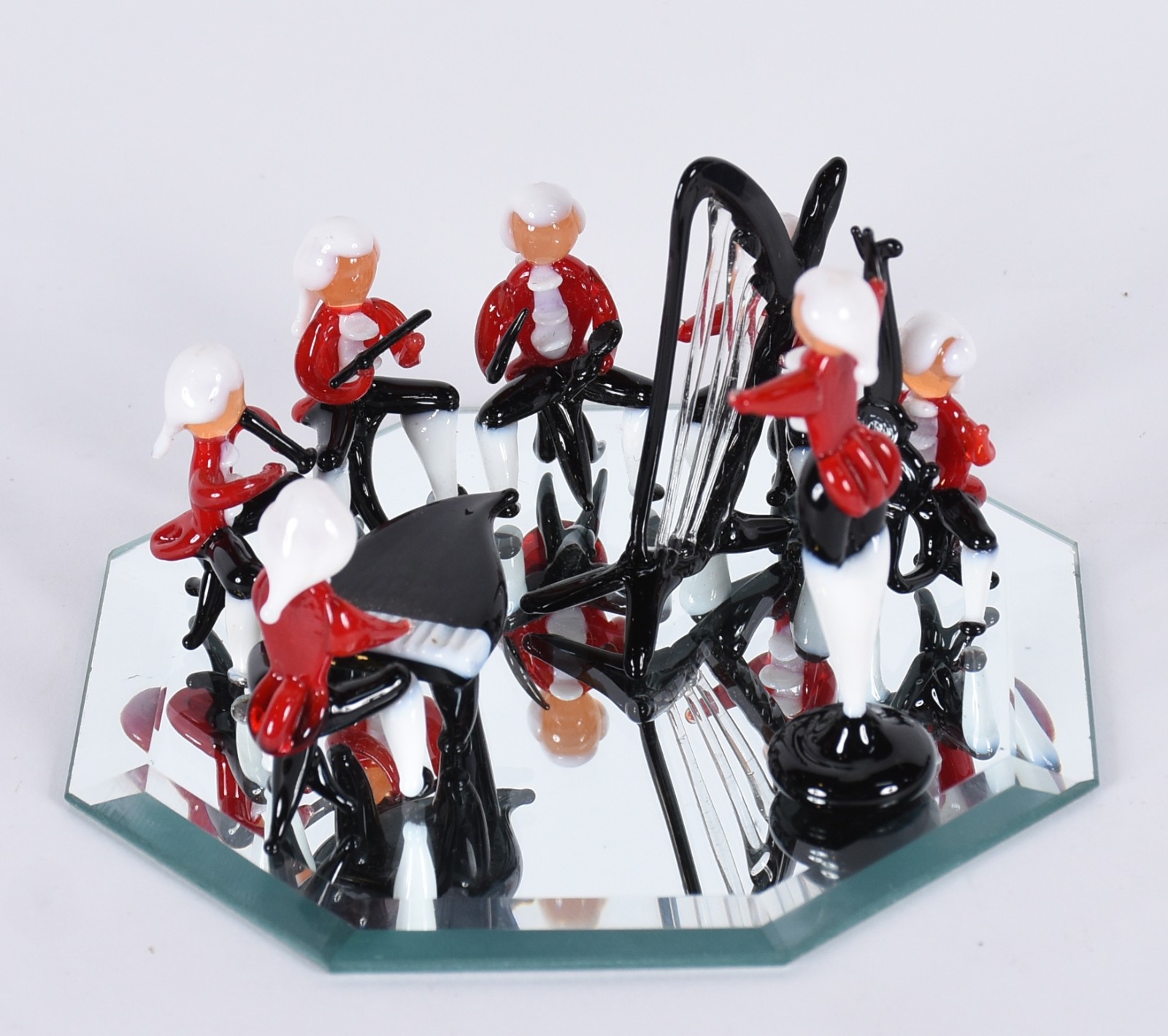 Conjunto de miniatura de músicos de murano italiano policromado, na... - foto 2 de 6