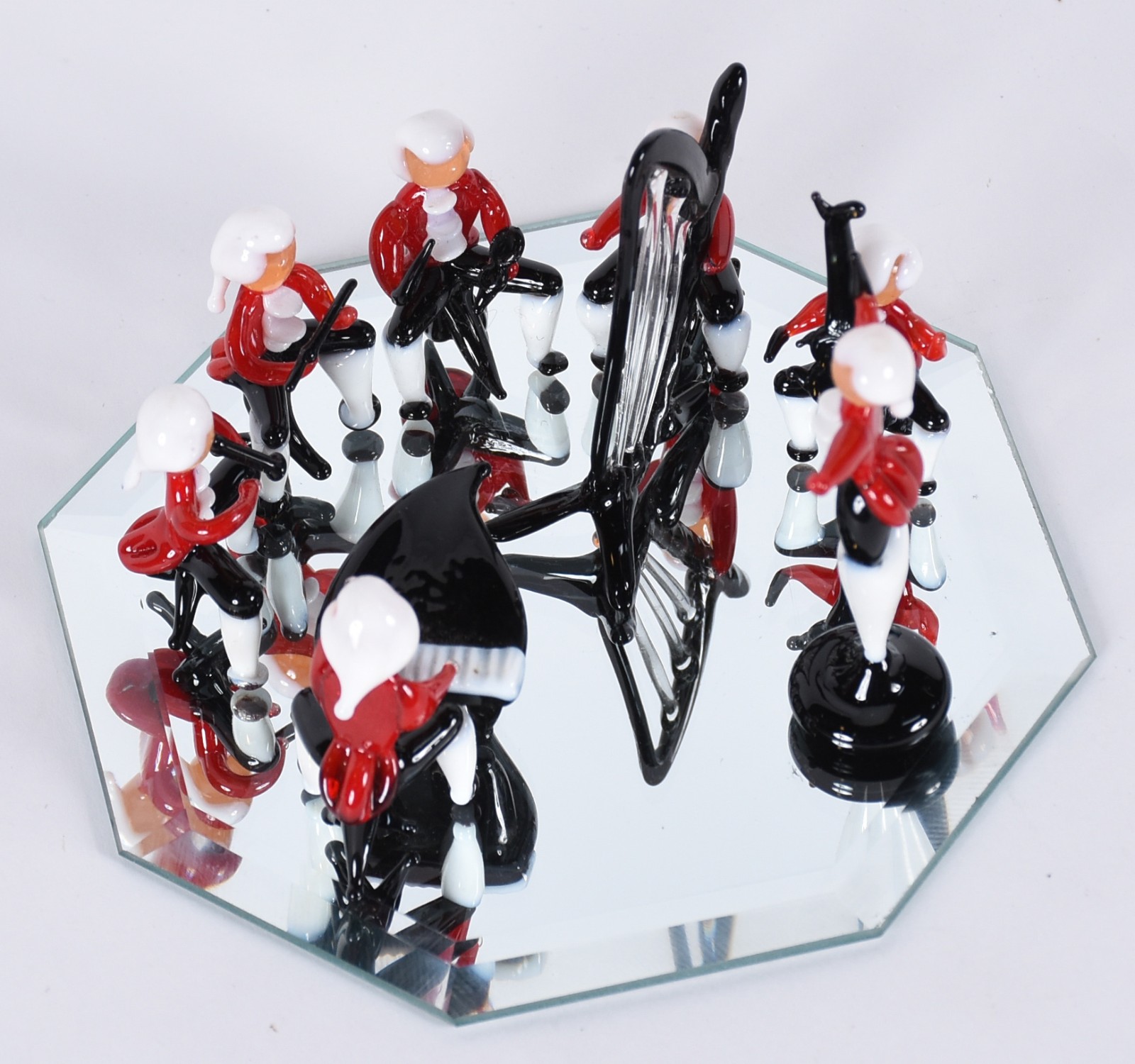 Conjunto de miniatura de músicos de murano italiano policromado, na... - foto 3 de 6