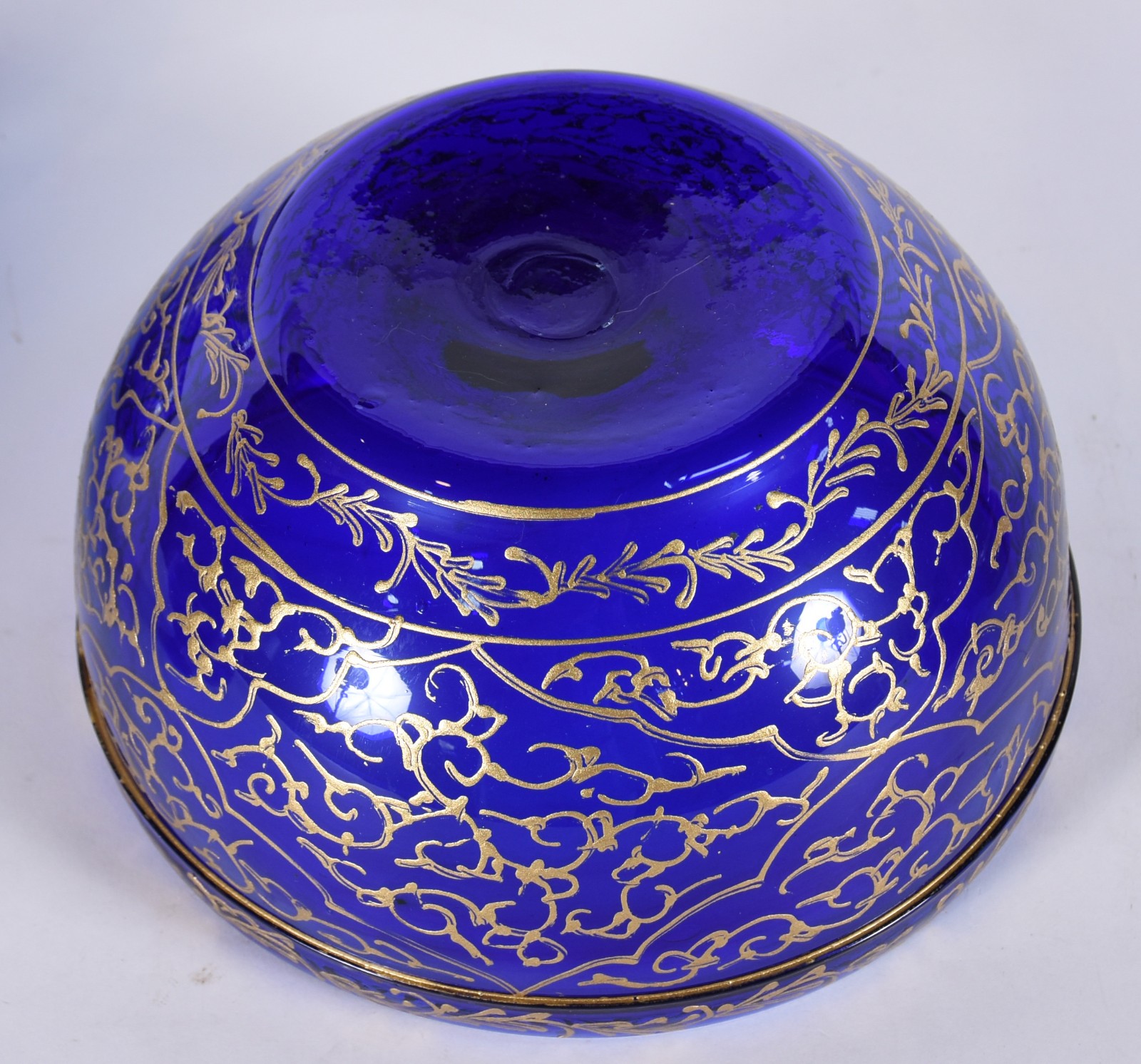 Serviço para sobremesa de vidro na cor azul com guirlandas esmaltadas... - foto 5 de 6