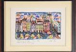 Sérgio Telles (1936-2022), Vista do Museu do te... - Litogravura colorida pelo artista - datado 1980. Reproduzido no catalogo da exposição Japão.
